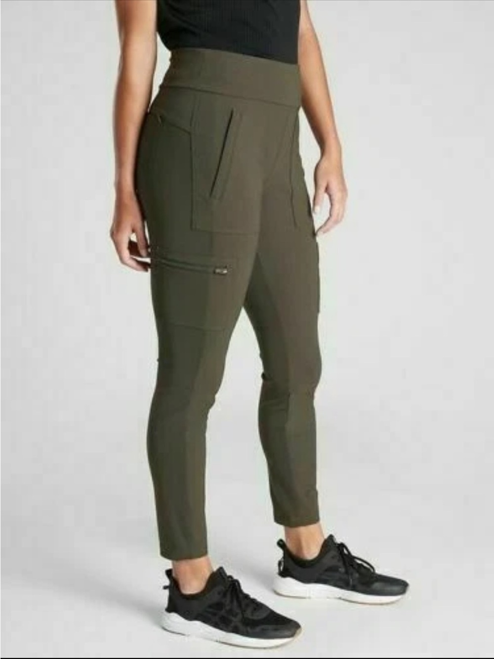Athleta Headlands Hybrid Cargo Tight Pants Peat Brown Size 10 #353474